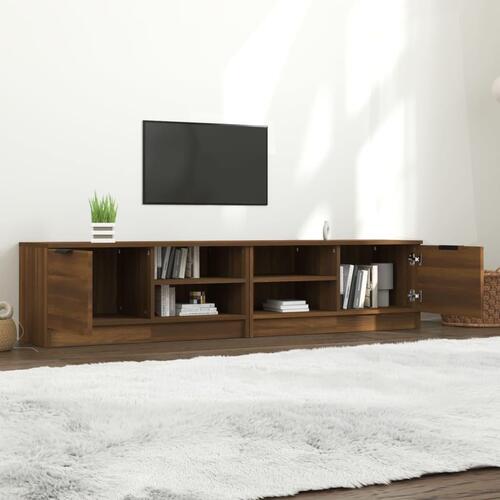 Tv-borde 2 stk. 80x35x36,5 cm konstrueret træ brunt egetræ
