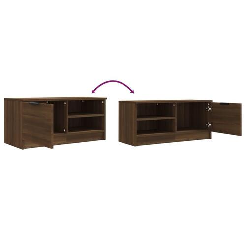 Tv-borde 2 stk. 80x35x36,5 cm konstrueret træ brunt egetræ