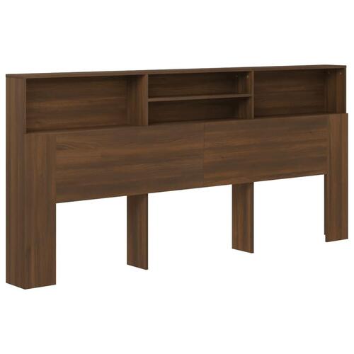 Sengegavl med opbevaring 220x19x103,5 cm brun egetræsfarve