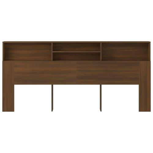 Sengegavl med opbevaring 220x19x103,5 cm brun egetræsfarve