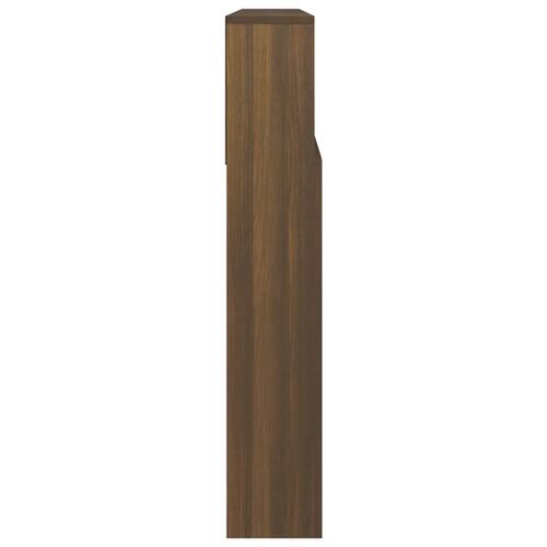 Sengegavl med opbevaring 220x19x103,5 cm brun egetræsfarve