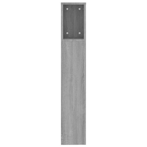 Sengegavl med opbevaring 200x18,5x104,5 cm grå sonoma-eg