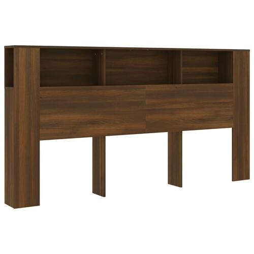 Sengegavl med opbevaring 200x18,5x104,5 cm brun egetræsfarve