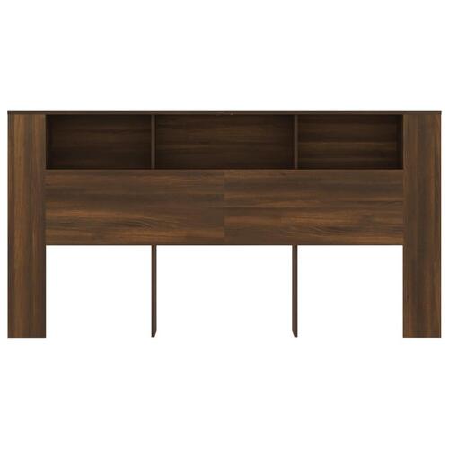 Sengegavl med opbevaring 200x18,5x104,5 cm brun egetræsfarve