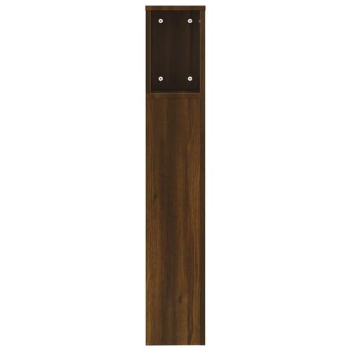 Sengegavl med opbevaring 200x18,5x104,5 cm brun egetræsfarve