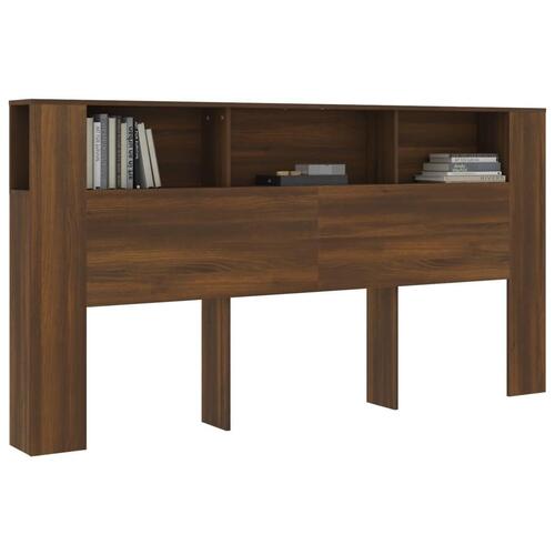 Sengegavl med opbevaring 200x18,5x104,5 cm brun egetræsfarve