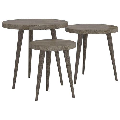 Sideborde 3 stk. MDF og jern grå