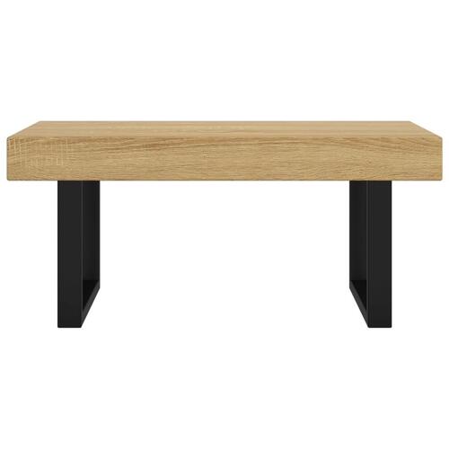 Sofabord 90x45x40 cm MDF og jern lysebrun og sort