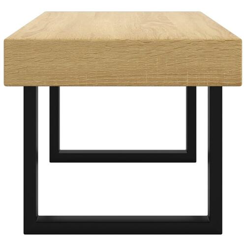 Sofabord 90x45x40 cm MDF og jern lysebrun og sort