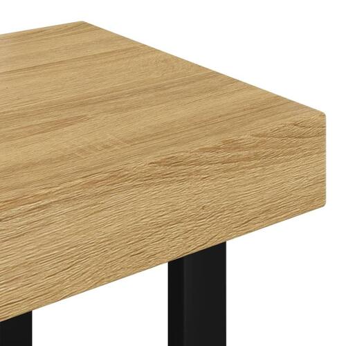 Sofabord 90x45x40 cm MDF og jern lysebrun og sort