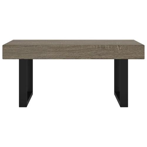 Sofabord 90x45x40 cm MDF og jern grå og sort