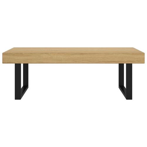 Sofabord 120x60x40 cm MDF og jern lysebrun og sort