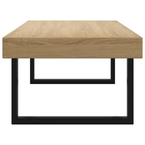 Sofabord 120x60x40 cm MDF og jern lysebrun og sort