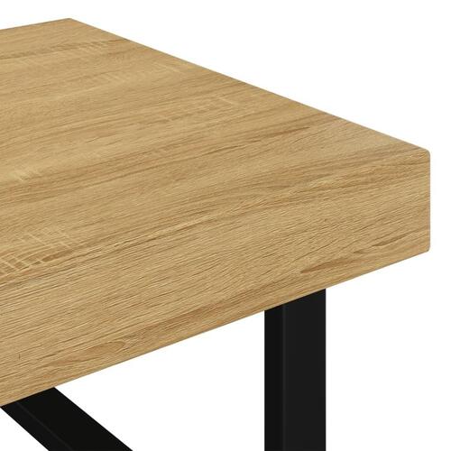 Sofabord 120x60x40 cm MDF og jern lysebrun og sort