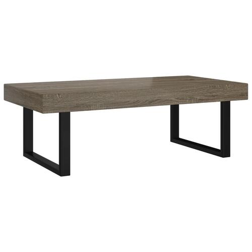 Sofabord 120x60x40 cm MDF og jern grå og sort