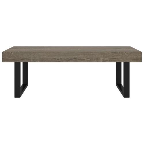 Sofabord 120x60x40 cm MDF og jern grå og sort