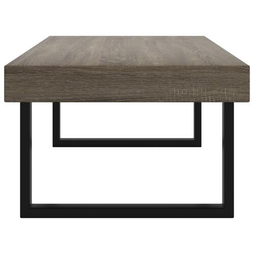 Sofabord 120x60x40 cm MDF og jern grå og sort