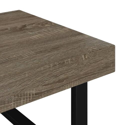 Sofabord 120x60x40 cm MDF og jern grå og sort
