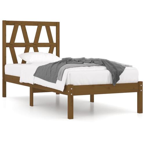 Sengeramme 75x190 cm Small Single massivt træ gyldenbrun