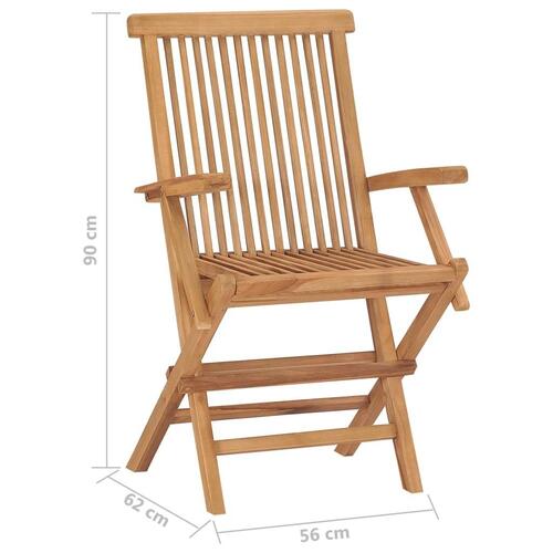 Foldbare havestole 6 stk. massivt teaktræ