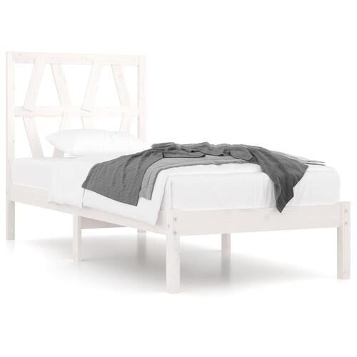 Sengeramme 90x200 cm massivt fyrretræ hvid