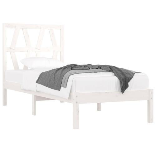 Sengeramme 90x200 cm massivt fyrretræ hvid