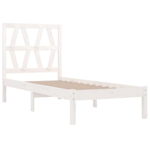 Sengeramme 90x200 cm massivt fyrretræ hvid