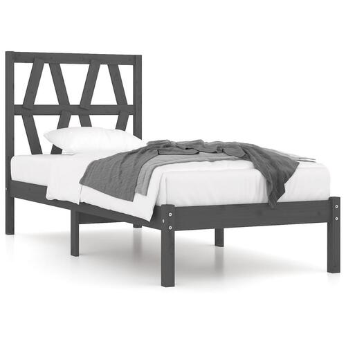Sengeramme 100x200 cm massivt fyrretræ grå