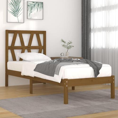 Sengeramme 100x200 cm massivt fyrretræ gyldenbrun