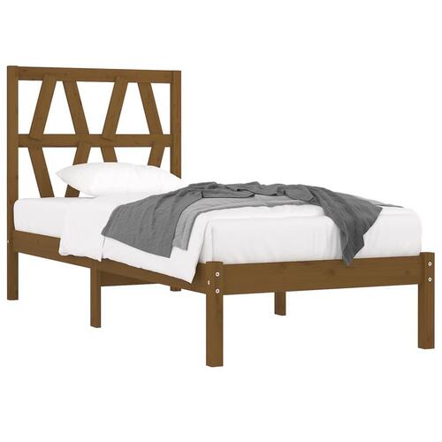 Sengeramme 100x200 cm massivt fyrretræ gyldenbrun