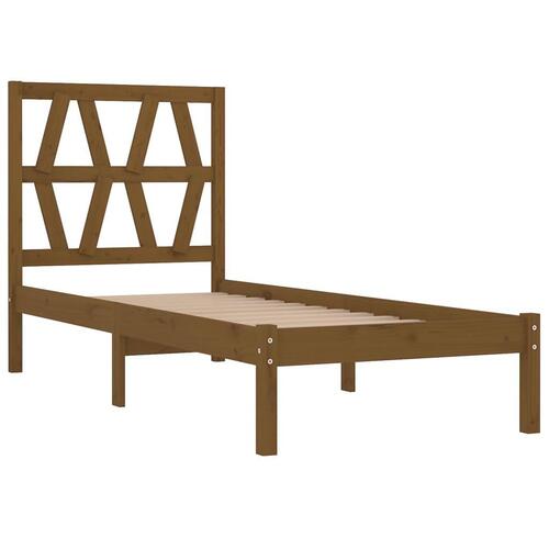 Sengeramme 100x200 cm massivt fyrretræ gyldenbrun