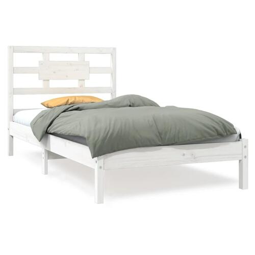Sengeramme 90x200 cm massivt træ hvid
