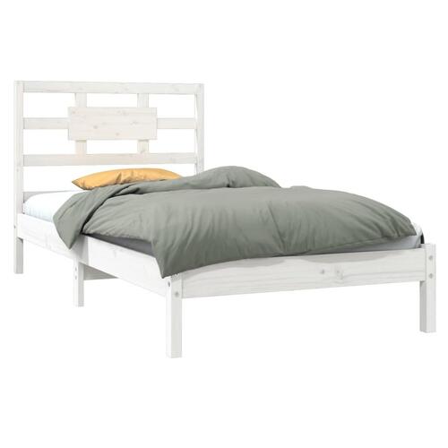 Sengeramme 90x200 cm massivt træ hvid