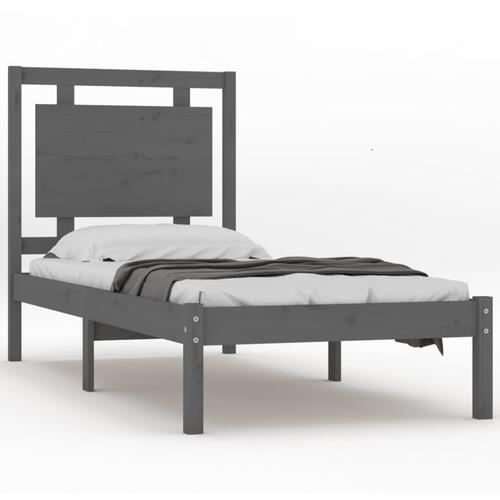 Sengeramme 100x200 cm massivt træ grå