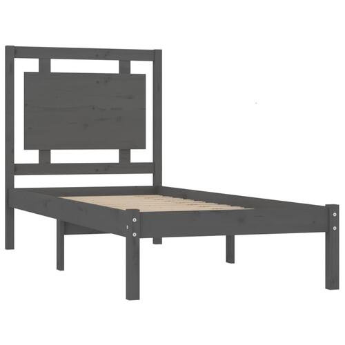 Sengeramme 100x200 cm massivt træ grå
