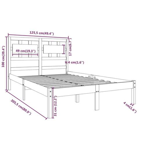 Sengeramme 120x200 cm massivt træ