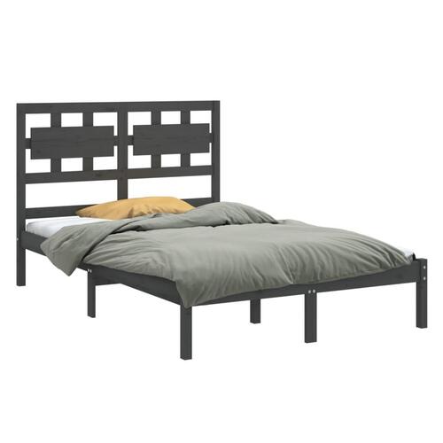 Sengeramme 150x200 cm King Size massivt fyrretræ grå