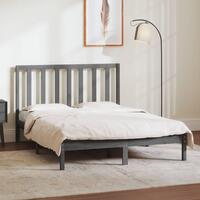 Sengestel 135x190 cm Double massivt fyrretræ grå