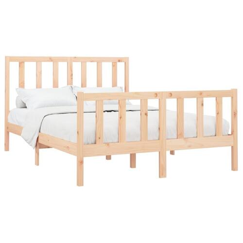 Sengeramme uden madras 140x190 cm massivt fyrretræ