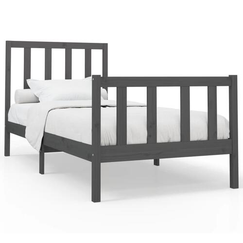 Sengeramme 90x200 cm massivt fyrretræ grå