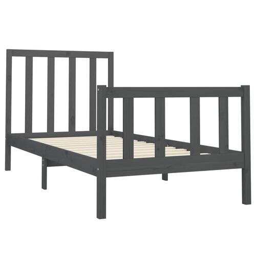 Sengeramme 90x200 cm massivt fyrretræ grå