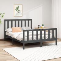Sengeramme 150x200 cm King Size massivt fyrretræ grå