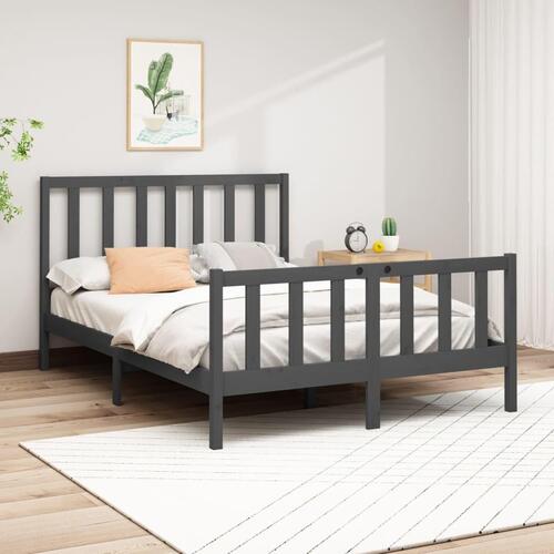 Sengeramme 150x200 cm King Size massivt fyrretræ grå