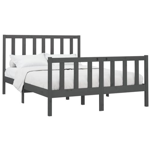 Sengeramme 150x200 cm King Size massivt fyrretræ grå