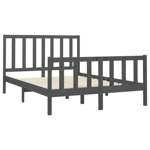 Sengeramme 150x200 cm King Size massivt fyrretræ grå
