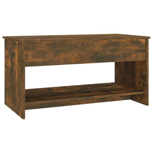 Sofabord 102x50x52,5 cm konstrueret træ røget egetræsfarve