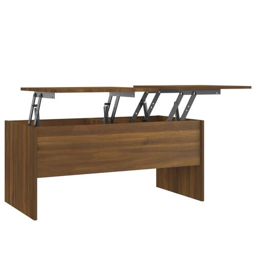 Sofabord 102x50,5x46,5 cm konstrueret træ brun egetræsfarve