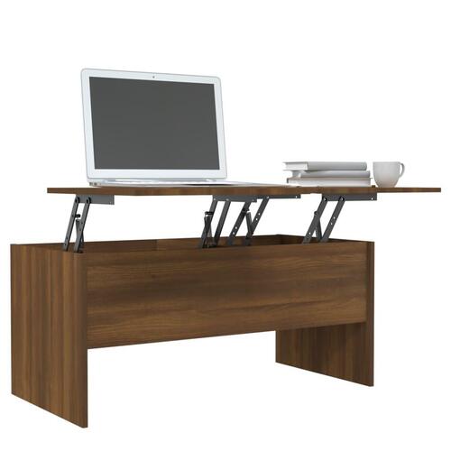 Sofabord 102x50,5x46,5 cm konstrueret træ brun egetræsfarve