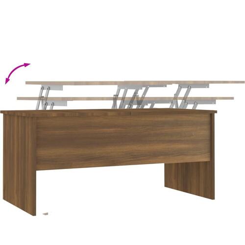 Sofabord 102x50,5x46,5 cm konstrueret træ brun egetræsfarve