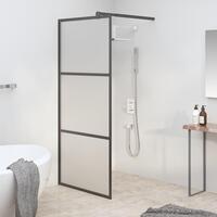 Brusevæg 80x195 cm matteret sikkerhedsglas sort